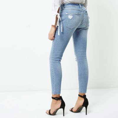 Light blue ripped relaxed skinny Alannah jean